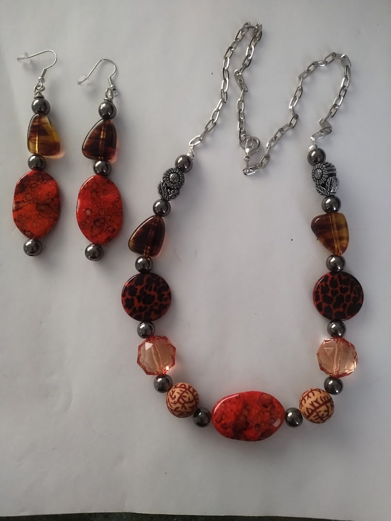Boho & Hippie Rustic Necklace and Earrings - Rustic Chic, Boho Chic, Gift for Her, Anytime Wear - Handmade Jewelry