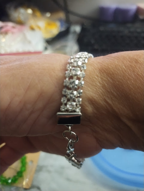 Faux Crystal Rhinestone Bracelet - Elegant and Casual Wear, Chic Accessory for Girls, Birthday Gift - Handmade Jewelry
