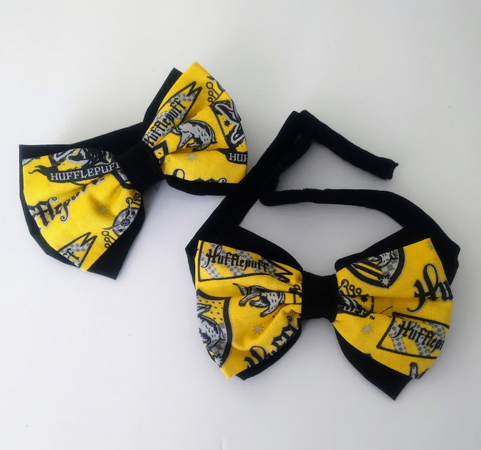 Hufflepuff Harry Potter Pre-Tied Double Decker Bow Tie