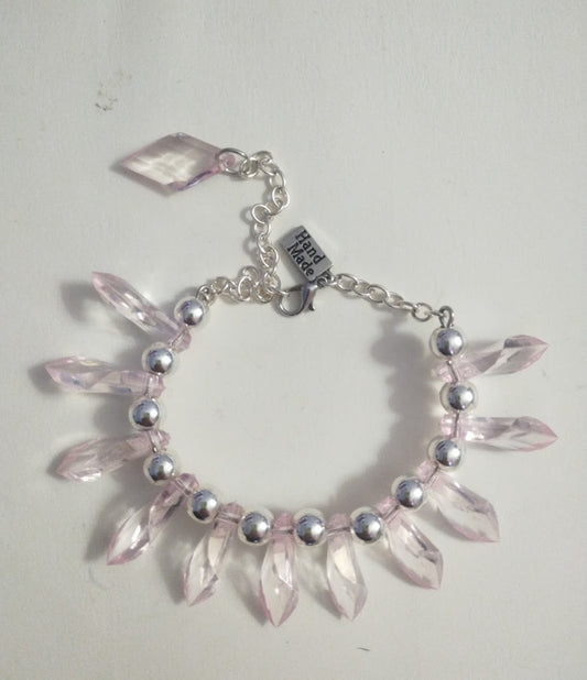 Pink Crystal Bracelet - Elegant, Chic, Jewelry for Women, Any occasion wear - Handmade Jewelry