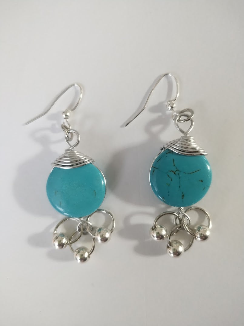 Turquoise Dangle Earrings - Handmade Jewelry